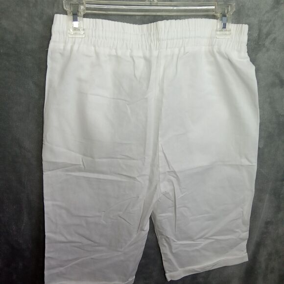 Unbranded Womens Medium Shorts White Pocket Electric Waistband Drawstring - Picture 4 of 6